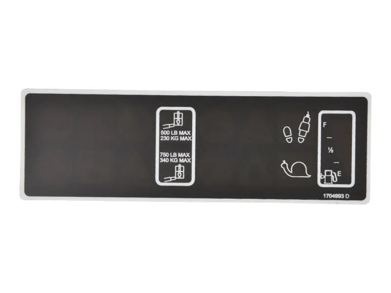 JLG Part # 1704993 | DECAL,LIGHT PANEL 750#(DOM), EA