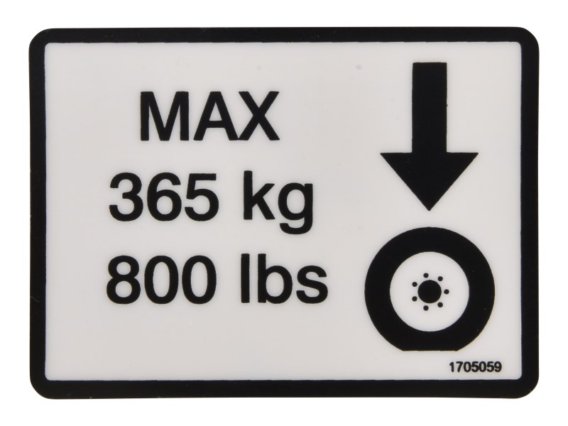 JLG Part # 1705059 | DECAL, WHEEL LOADS, EA