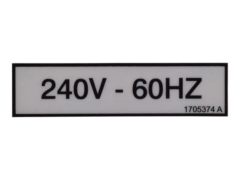JLG Part # 1705374 | DECAL, 240V 60HZ, EA