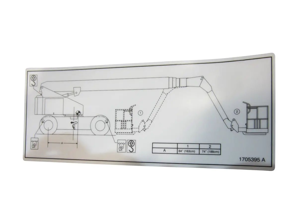 JLG Part # 1705395 | DECAL,LIFT DIAGRAM (120SXJ), EA