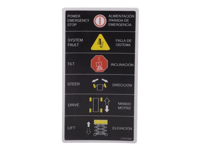 JLG Part # 1705720 | DECAL,INSPECTION ENG/SPA, EA