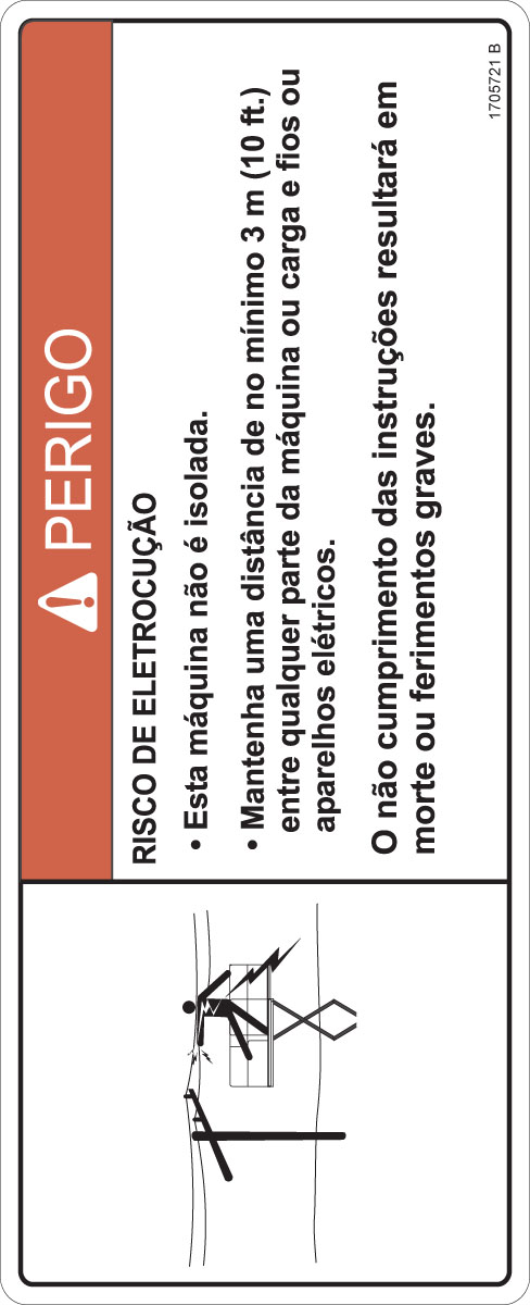 JLG Part # 1705721 | DECAL,ELECTRICUTION (POR), EA