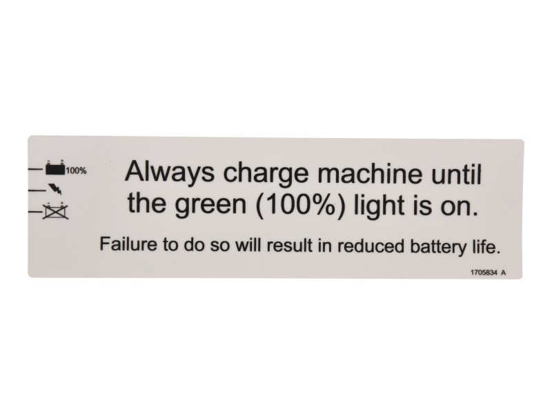 JLG Part # 1705834 | DECAL,BATTERY CHARGING, EA