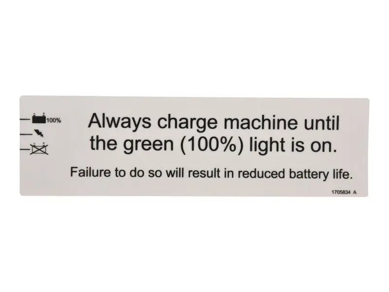 JLG Part # 1705834 | DECAL,BATTERY CHARGING, EA