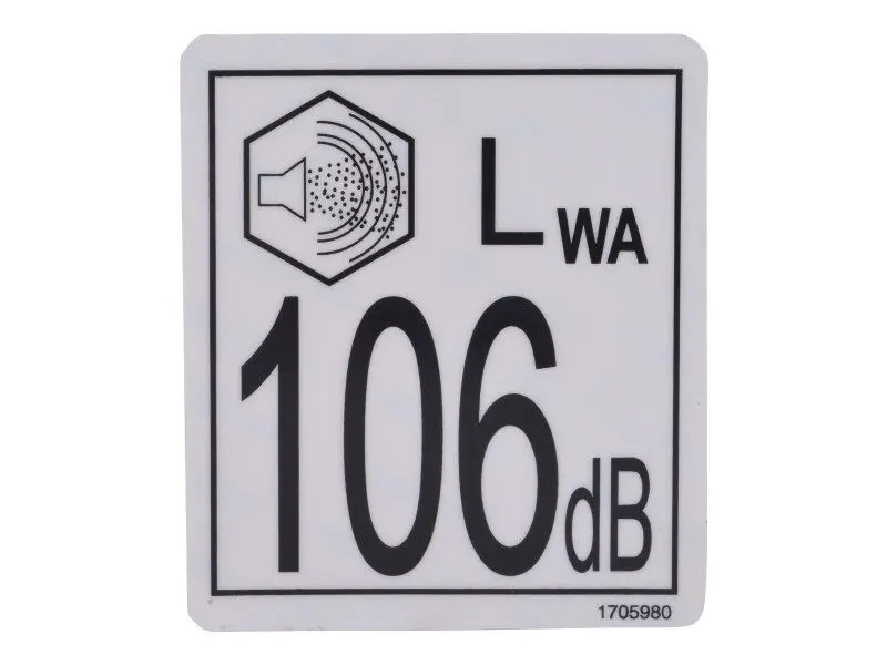JLG Part # 1705980 | DECAL, 106 DB, EA