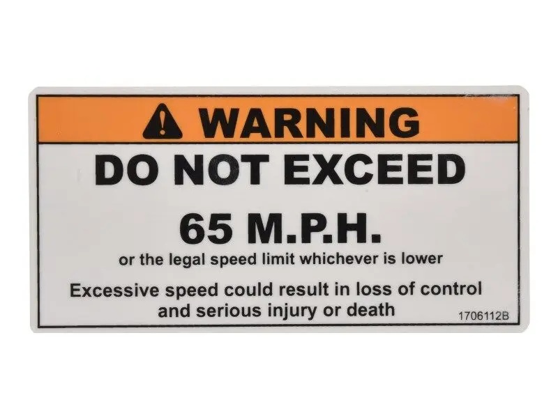 JLG Part # 1706112 | DECAL,SPEED LIMIT, EA