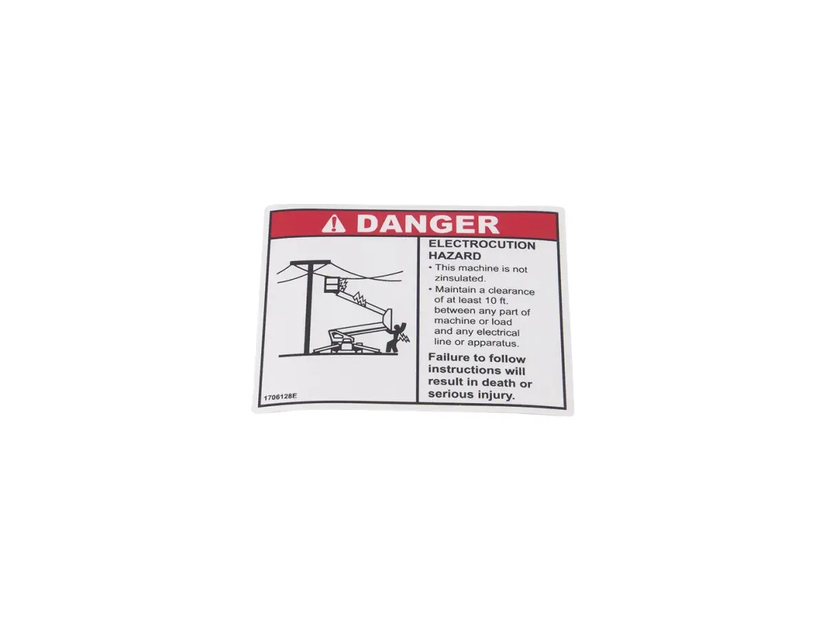JLG Part # 1706128 | DECAL,DANGER ELECTROCUTION, EA