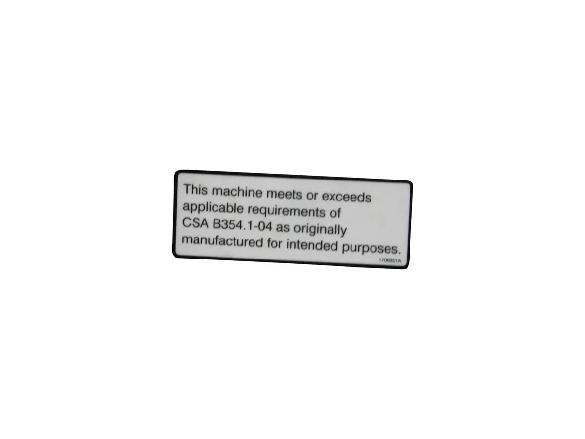 JLG Part # 1706351 | DECAL,CSA, EA