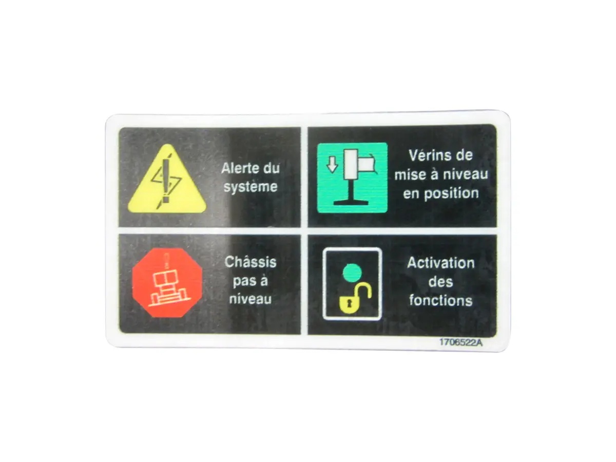 JLG Part # 1706522 | DECAL,PLF LEGEND, EA