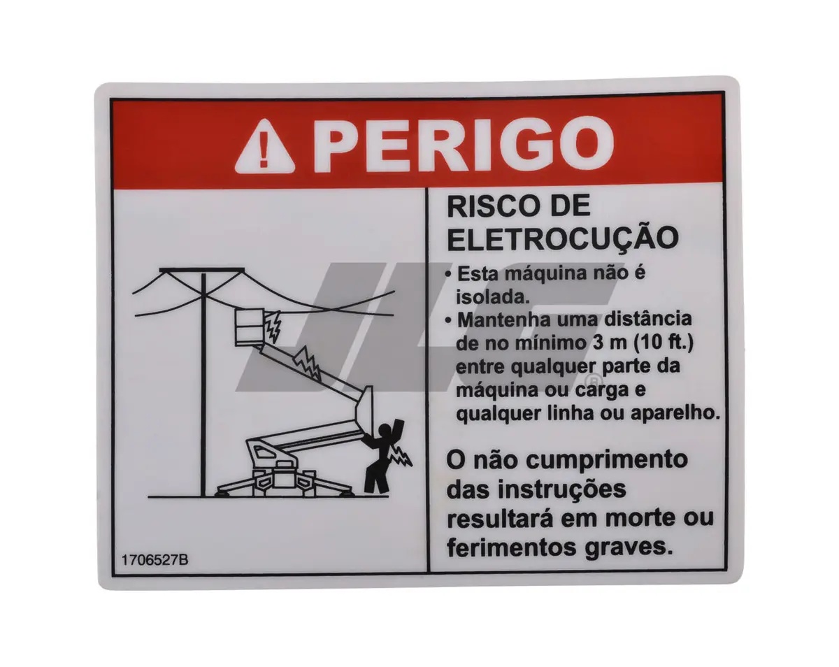JLG Part # 1706527 | DECAL,ELEC. HAZARD ENG/POR, EA
