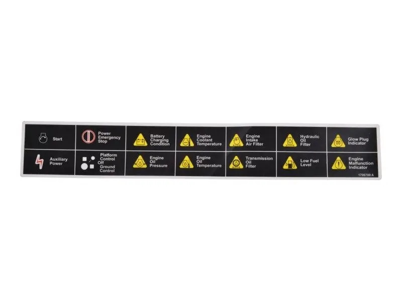JLG Part # 1706709 | DECAL, LEGEND (MTB), EA