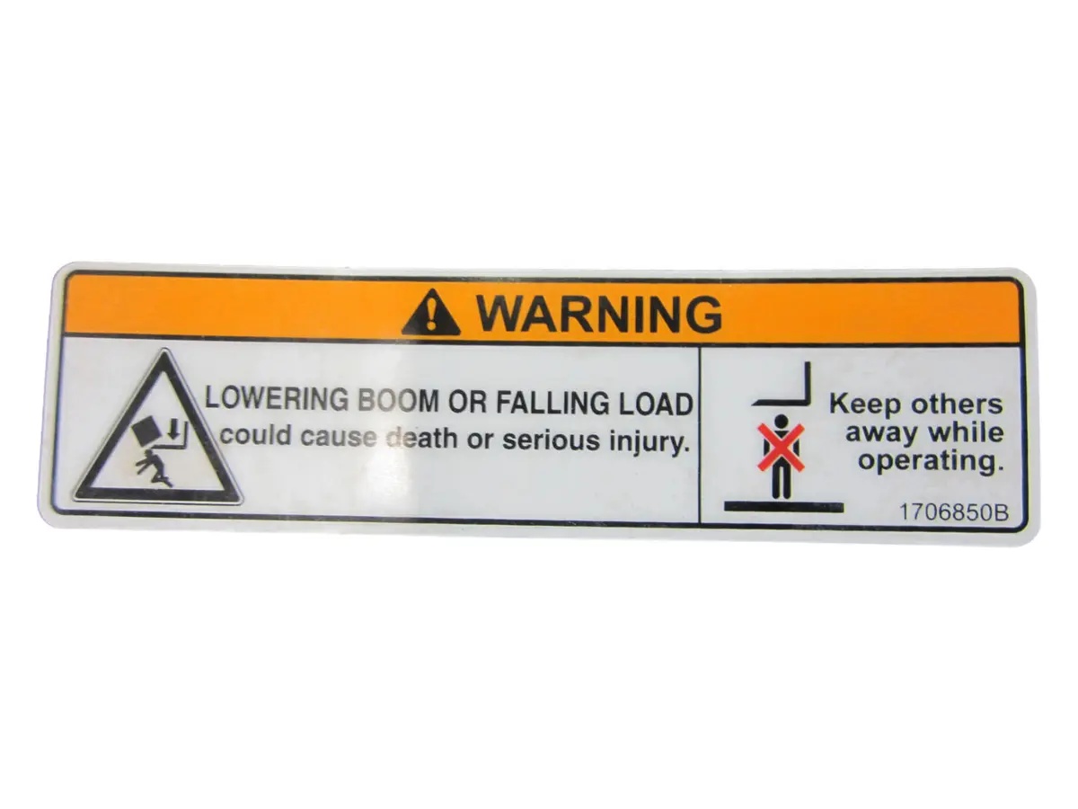 JLG Part # 1706850 | DECAL, CRUSH HAZARD WARNING, EA
