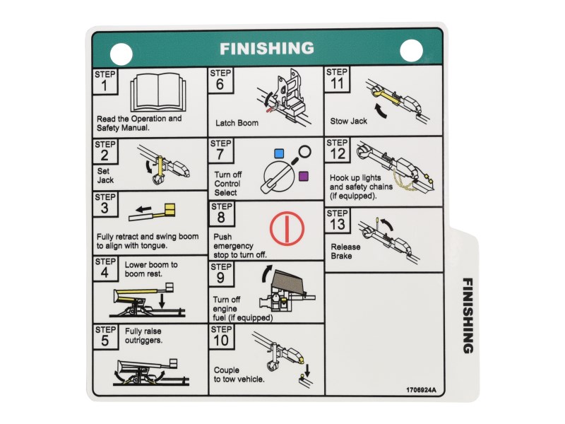 JLG Part # 1706924 | DECAL, GETTING FINISHED, EA