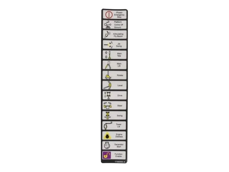 JLG Part # 1706950 | DECAL, LEGEND MTB, EA