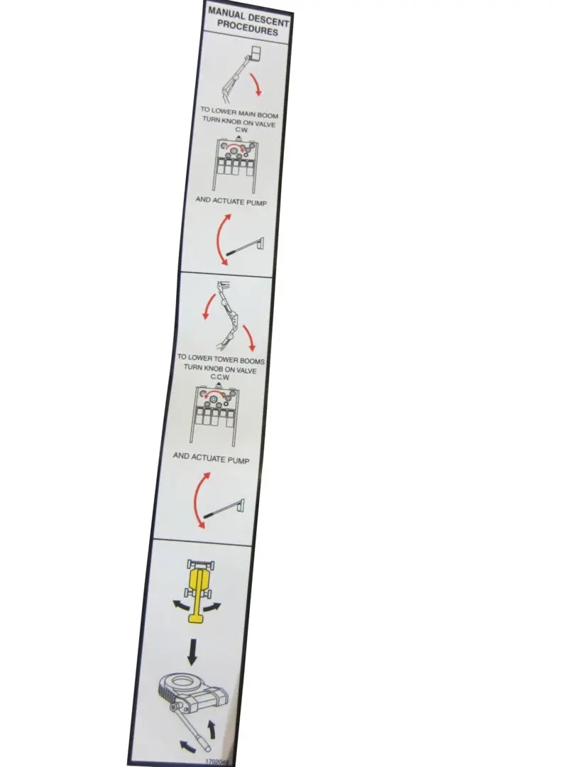 JLG Part # 1702048 | DECAL, MAN DESCENT (DOM), EA
