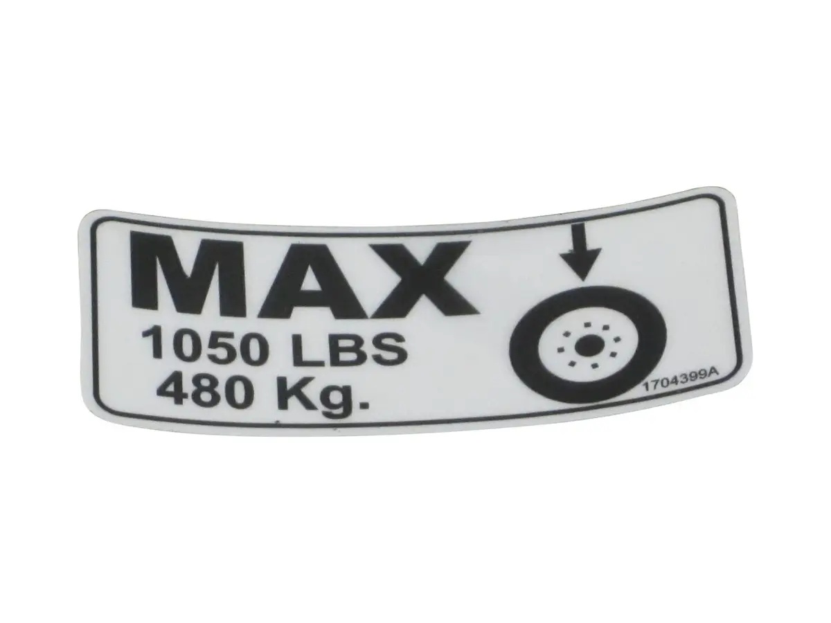 JLG Part # 1704399 | DECAL, WHEEL LOAD 1932E2, EA