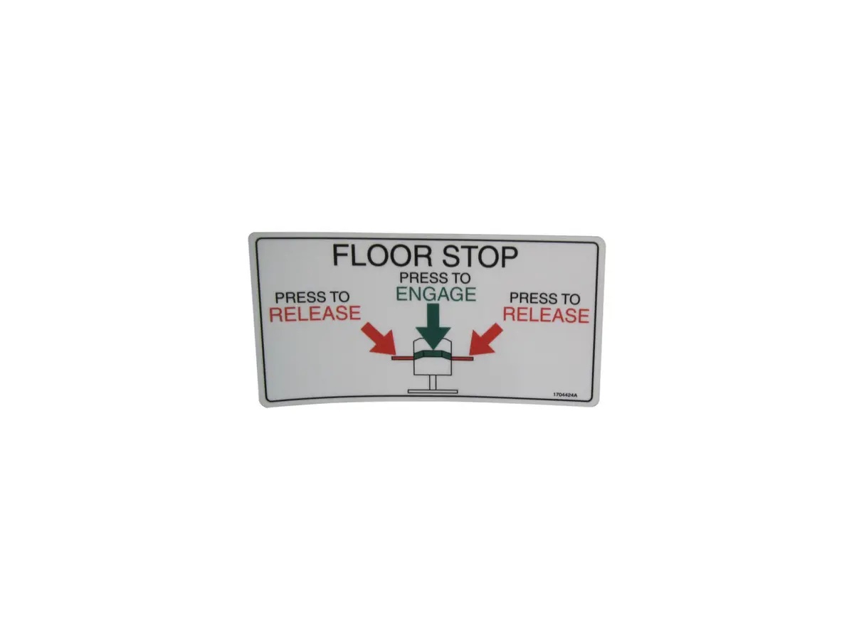 JLG Part # 1704424 | DECAL, FLOOR STOP (SP), EA