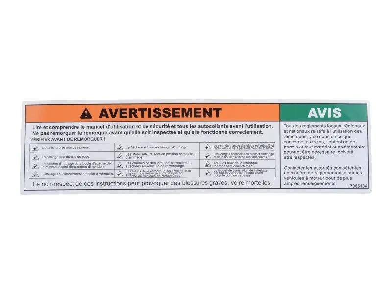 JLG Part # 1706518 | DECAL,MACHINE OPERATION ENG/FR, EA
