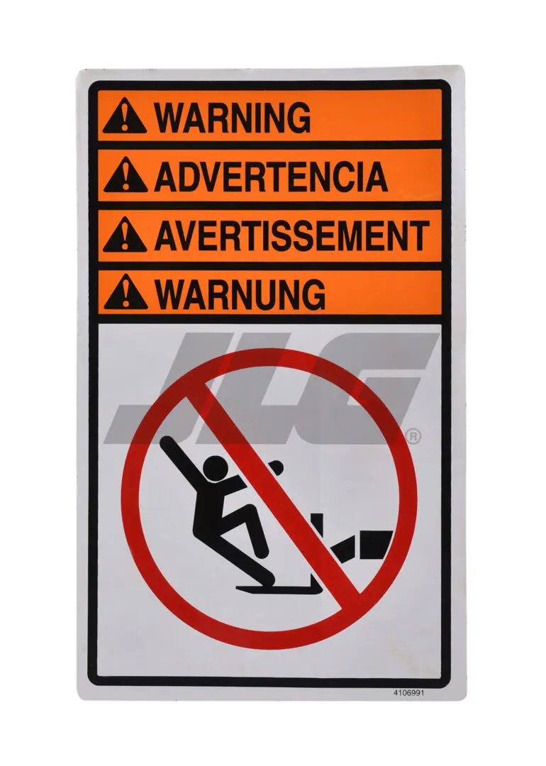 JLG Part # 4106991 | DECAL NO RIDERS WARNING INTER, EA