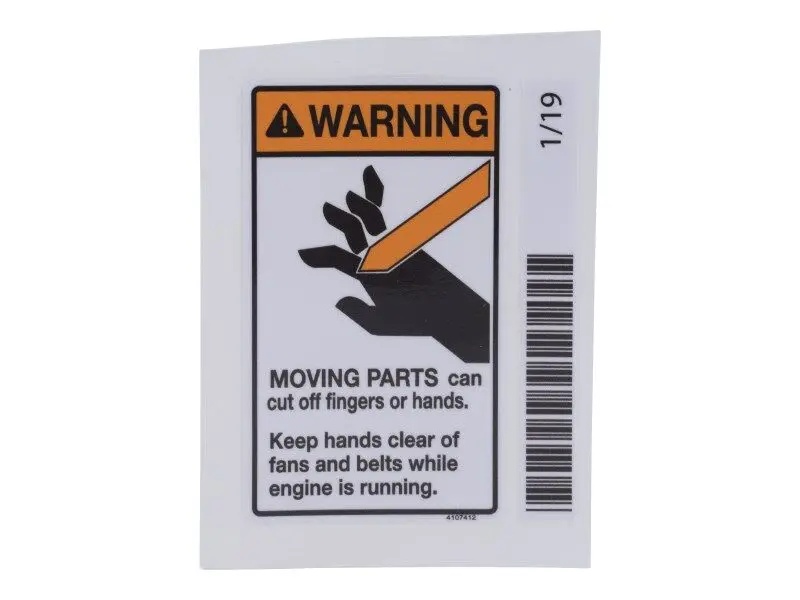 JLG Part # 4107412 | DECAL FAN WARNING, EA