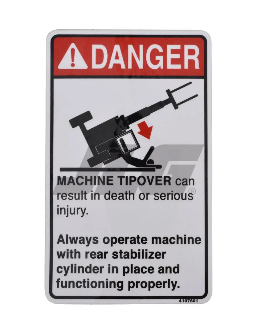 JLG Part # 4107601 | DECAL REAR STABILIZER DANGER, EA