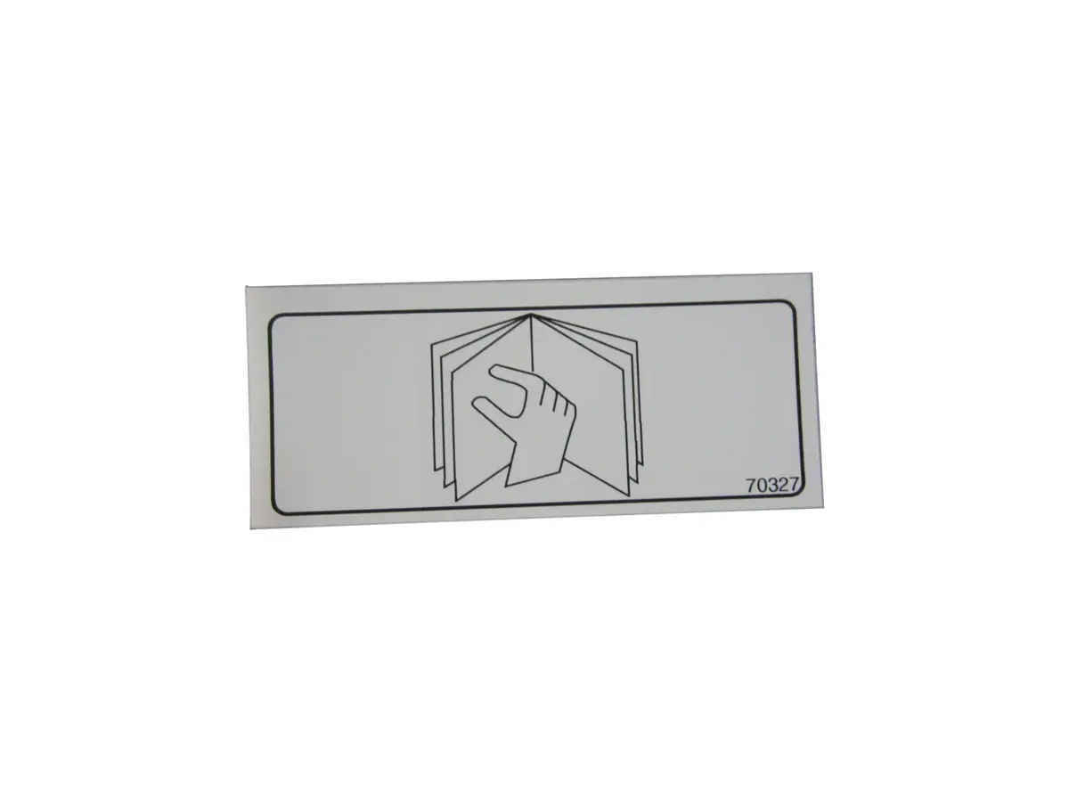 JLG Part # 70327 | DECAL-HAND ON BOOK, EA