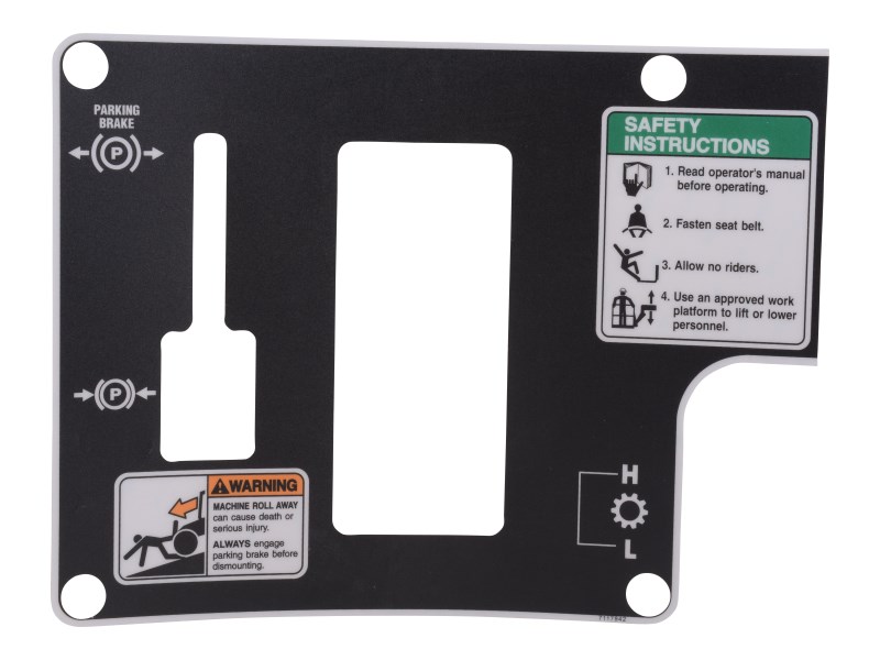 JLG Part # 7117942 | DECAL-CONSOLE L.H., EA