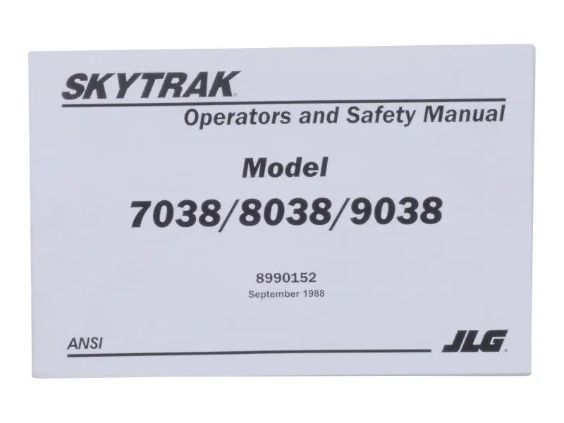JLG Part # 8990152 | MANUAL OWNERS/OPER 70/80/9038, EA