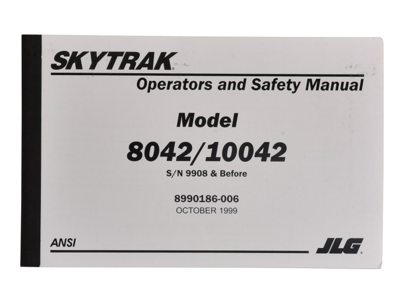 JLG Part # 8990186 | MANUAL OWNER/OPERATOR 8042/100, EA
