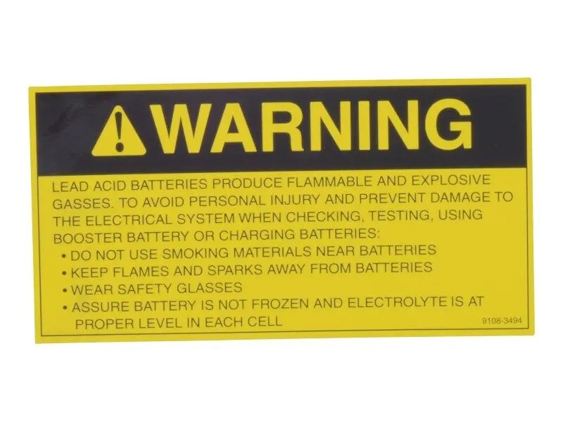 JLG Part # 91083494 | DECAL - BATTERY WARNING, EA