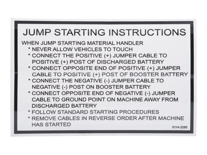 JLG Part # 91143285 | DECAL - INSTRUCTION, EA