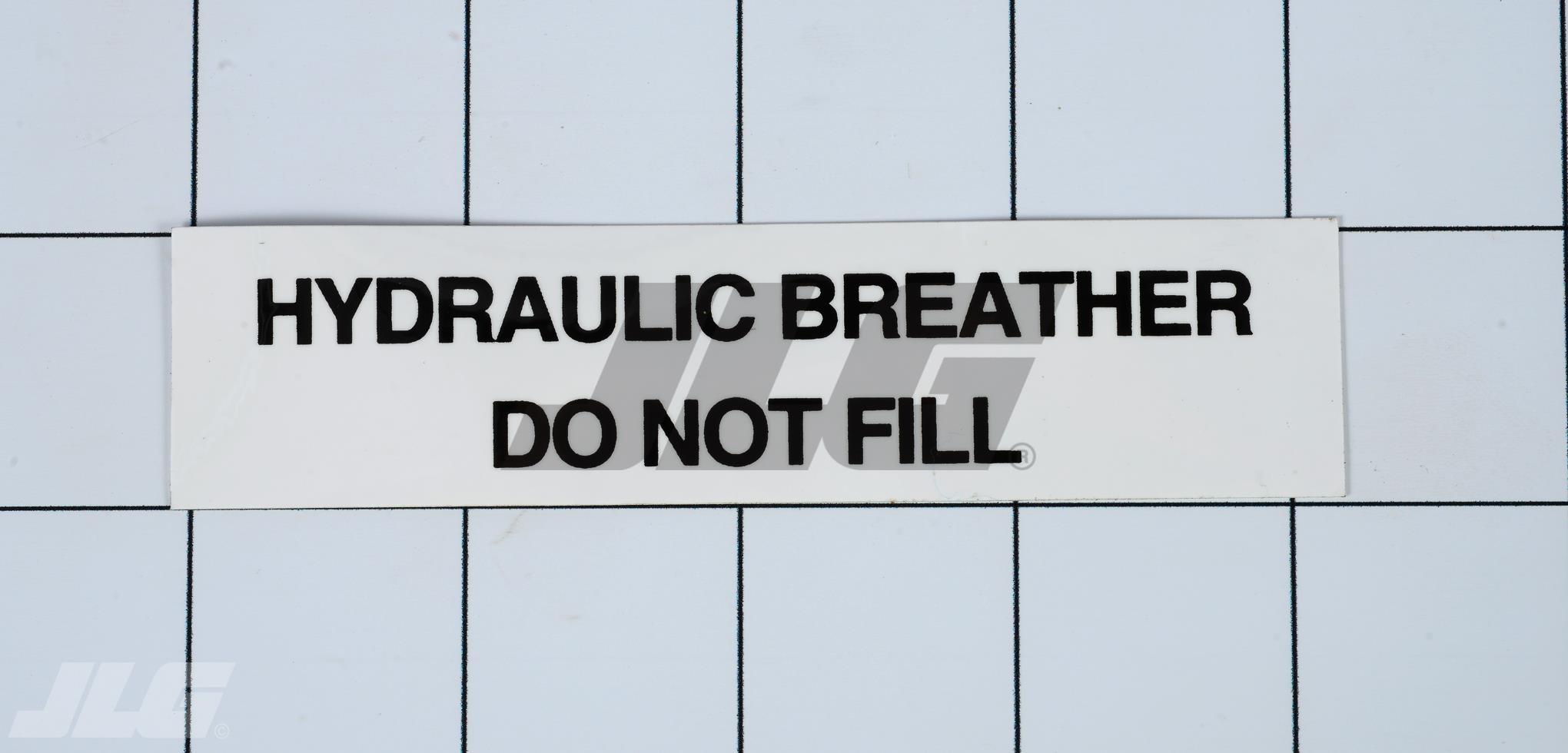JLG Part # 10139619 - DECAL, HYDRAULIC BREATHER -, EA JLG Part # 10139619 - DECAL, HYDRAULIC BREATHER -, EA
