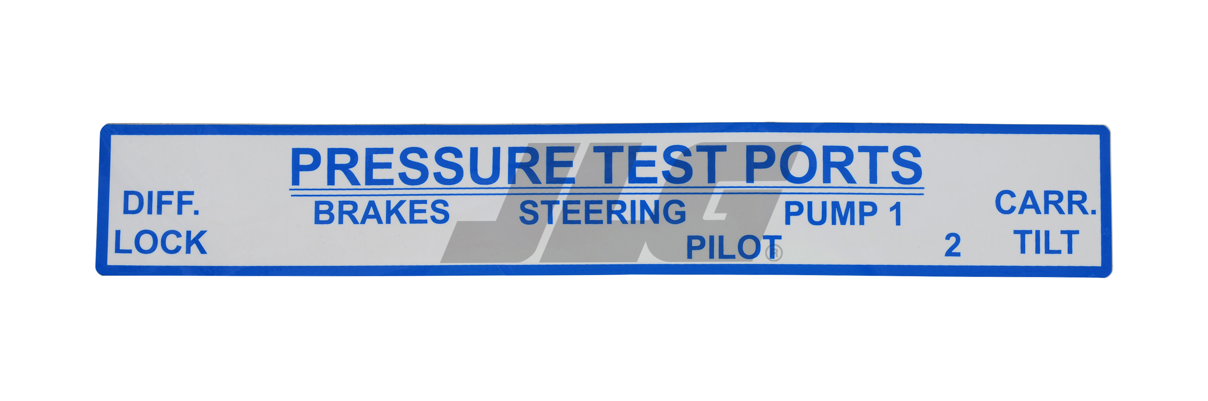 JLG Part # 10226429 | DECAL, PRESSURE TEST PORTS -, EA