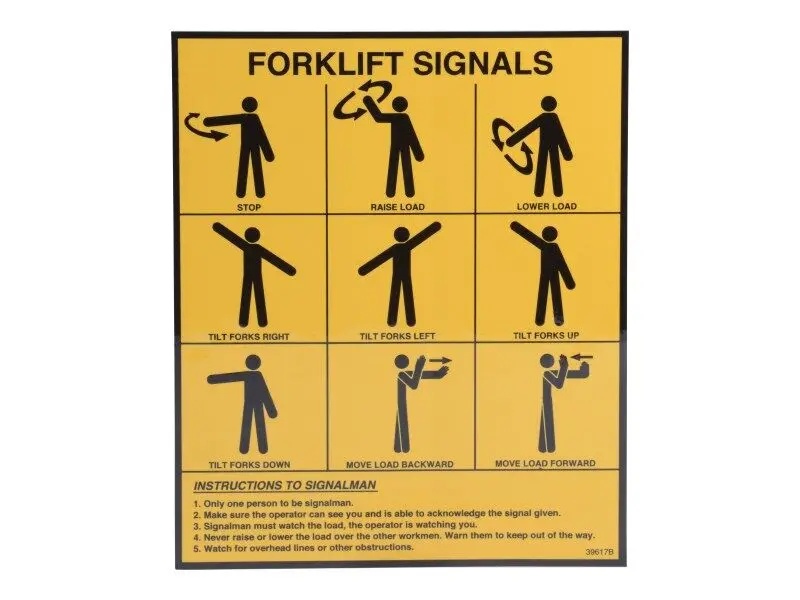 JLG Part # 10239617 | DECAL, FORKLIFT SIGNALS -, EA