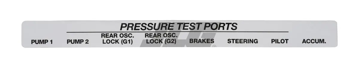 JLG Part # 10339962 | DECAL, PRESSURE TEST PORTS -, EA