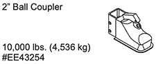 Multiquip EE43254 Coupler - Coupler 2 in. Ball 10K TRLRMP thru 125