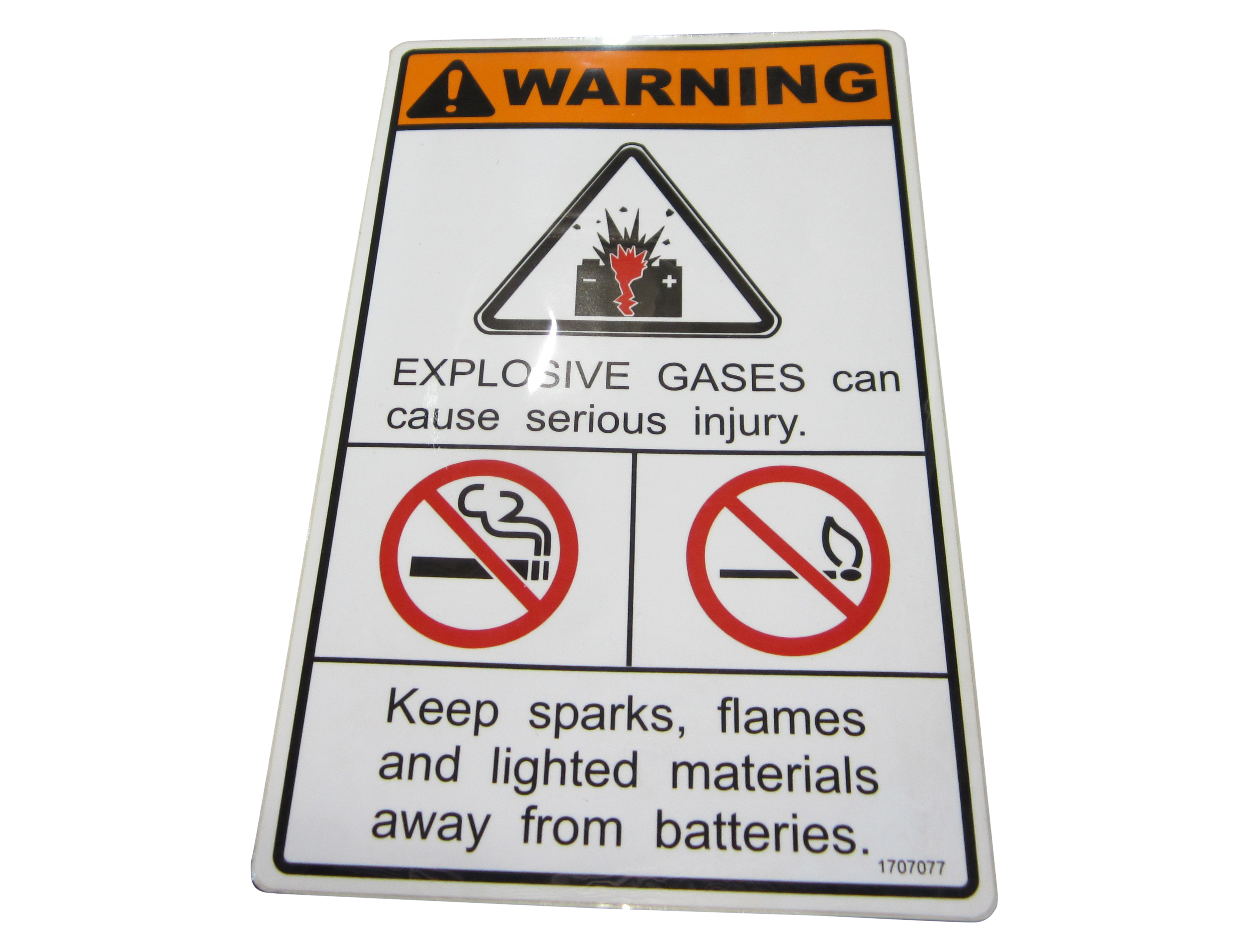 JLG Part # 1707077 | DECAL, WARNING BATT EXPLOSION, EA