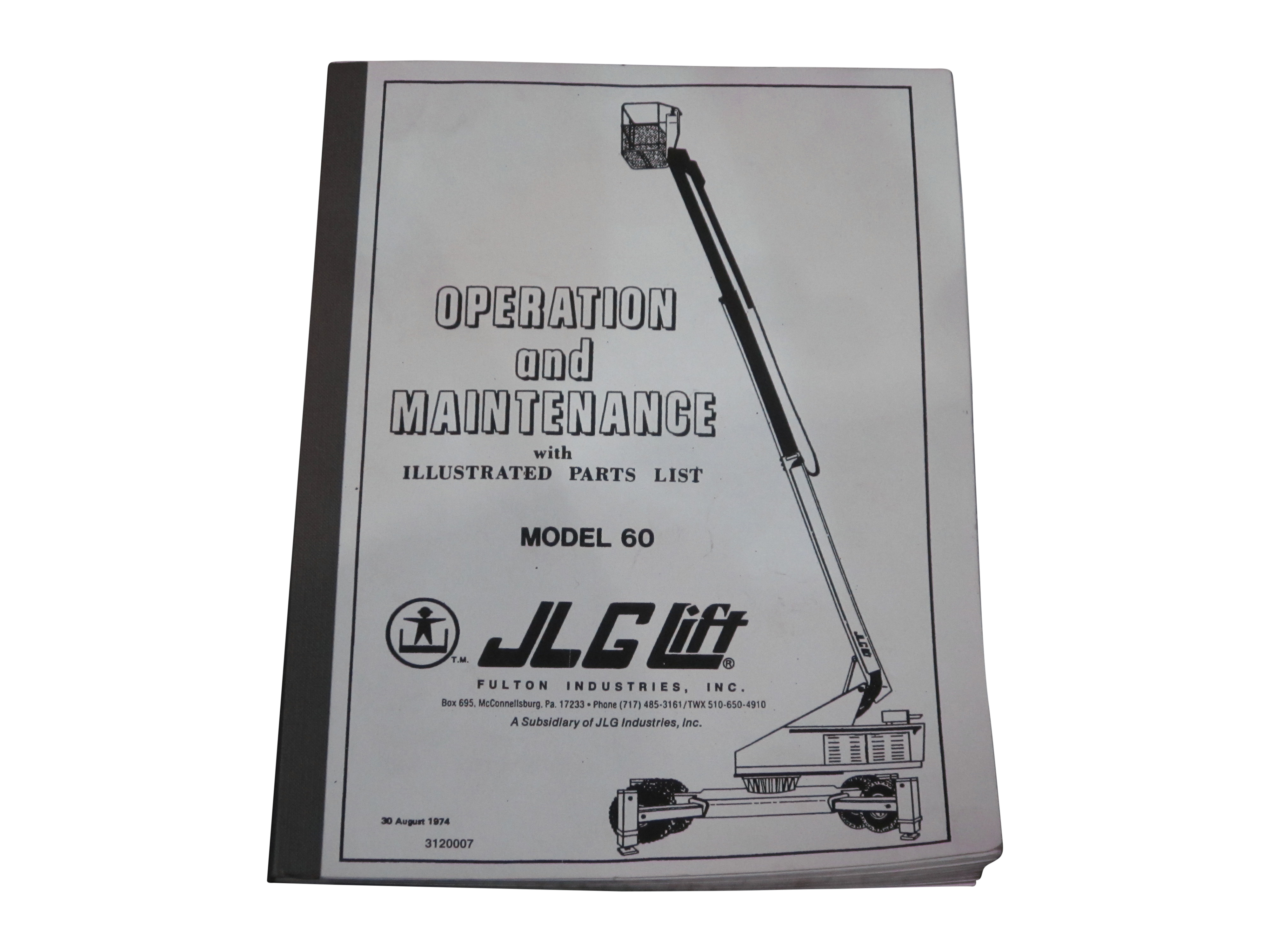 JLG Part # 3120007 | MANUAL 60 OP/MAINT/IPL, EA