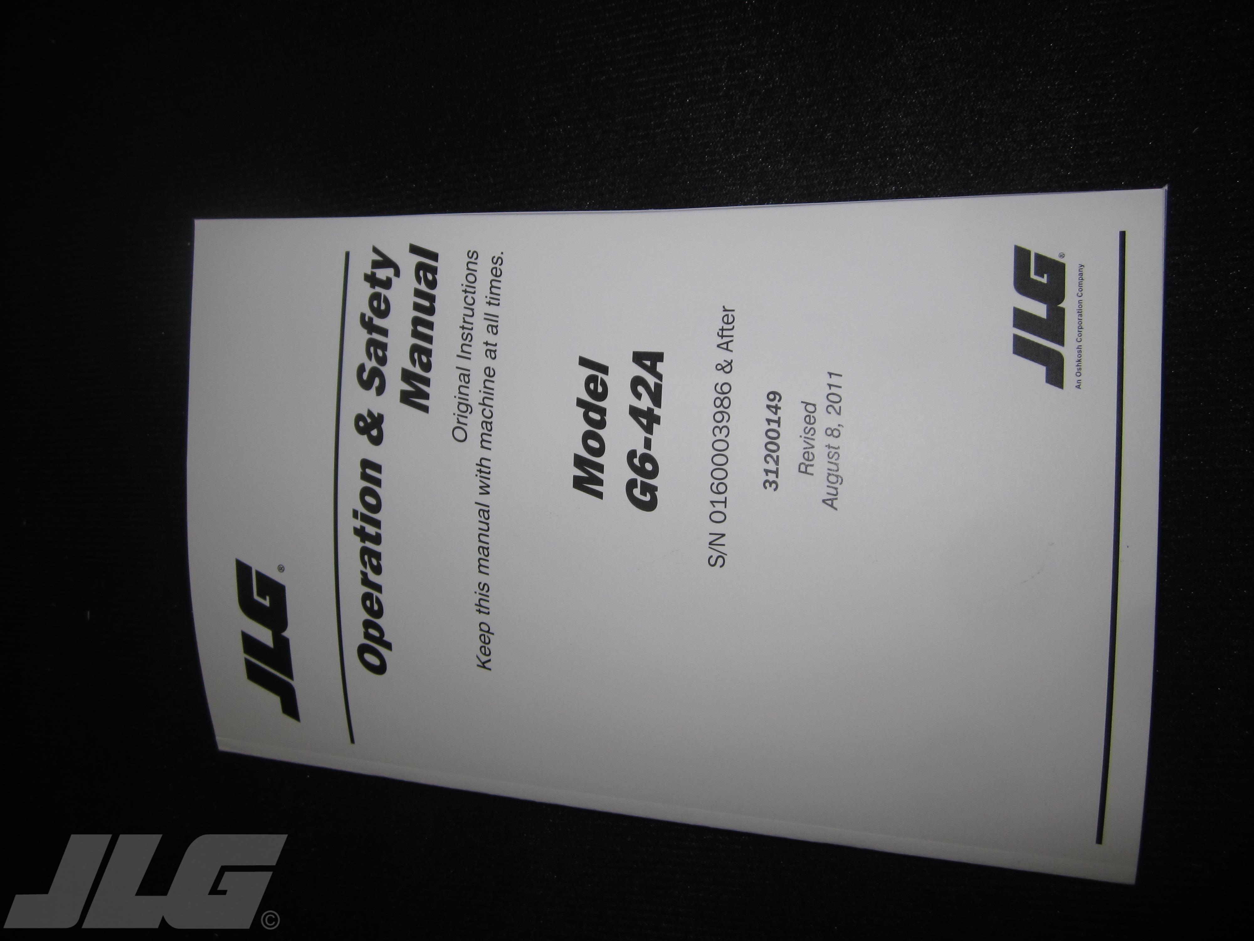 JLG Part # 31200149 - G6-42A OPERATOR & SAFETY MNL, EA