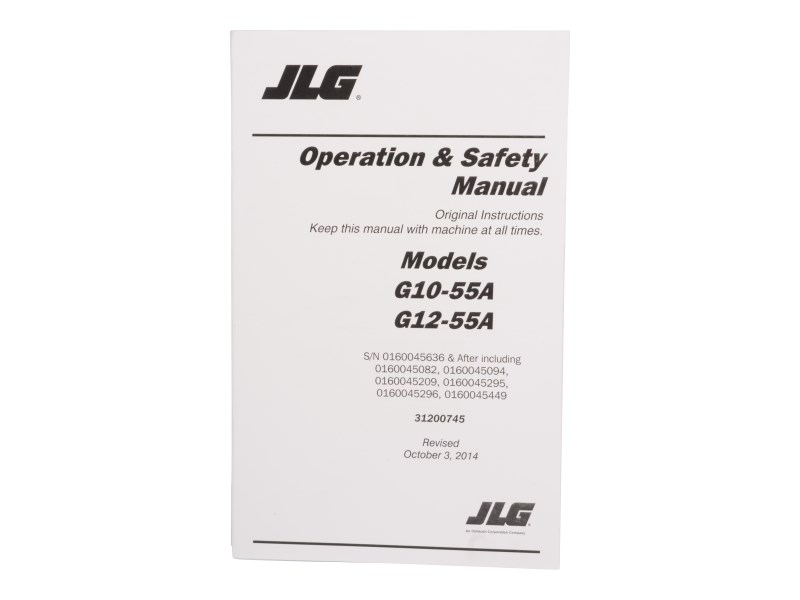 JLG Part # 31200745 | G10/12-55A T4I OPER MAN, EA
