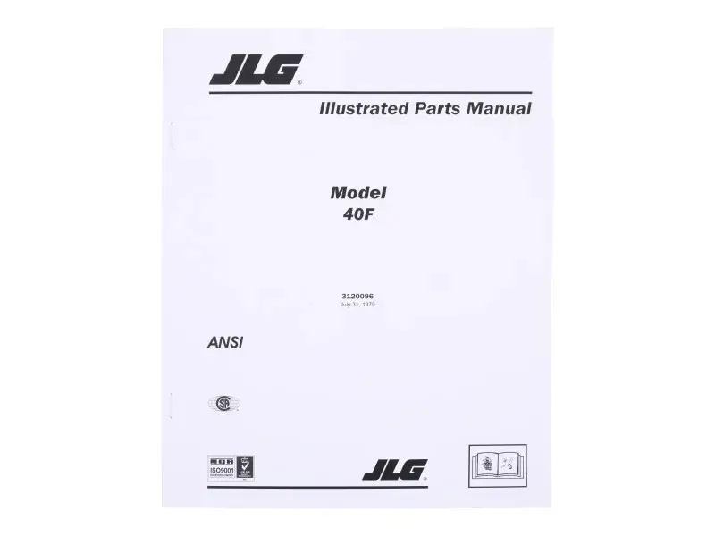 JLG Part # 3120096 | MANUAL 40F ILLUSTRATED PARTS, EA