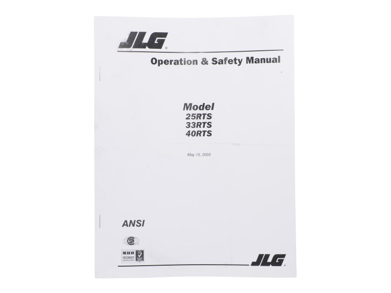 JLG Part # 3120690 | MANUAL, 25/33/40RTS OPERATOR, EA