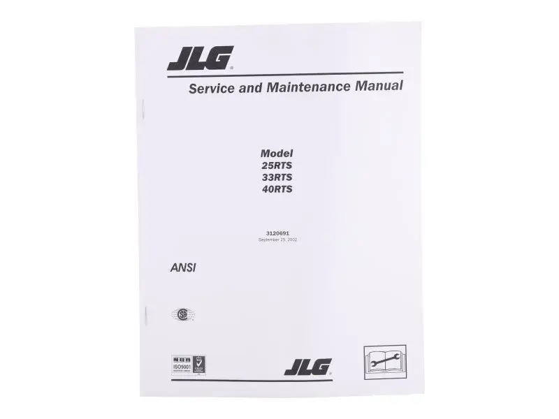 JLG Part # 3120691 | MANUAL, 25/33/40RTS SERVICE, EA