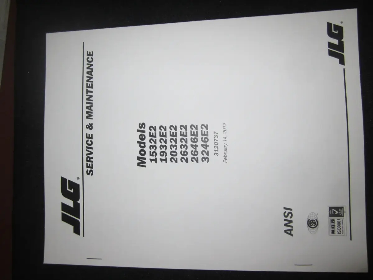 JLG Part # 3120737 | MNL, SERVICE 1932/2032/2646E2, EA