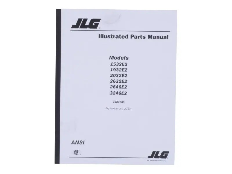 JLG Part # 3120738 | MNL, PARTS 1932/2032/2646E2, EA