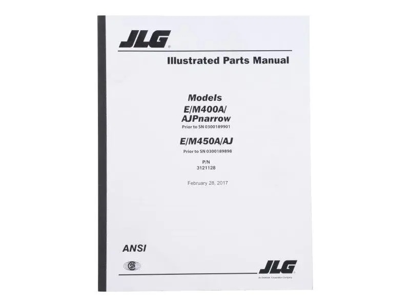 JLG Part # 3121128 | MANUAL, E/M400/450 PARTS, EA
