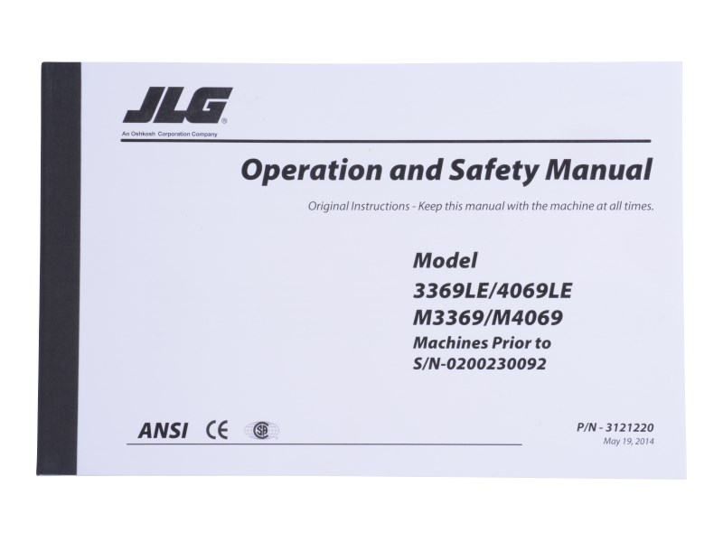 JLG Part # 3121220 | 33/4069LE GBL OP PRI SN230092, EA