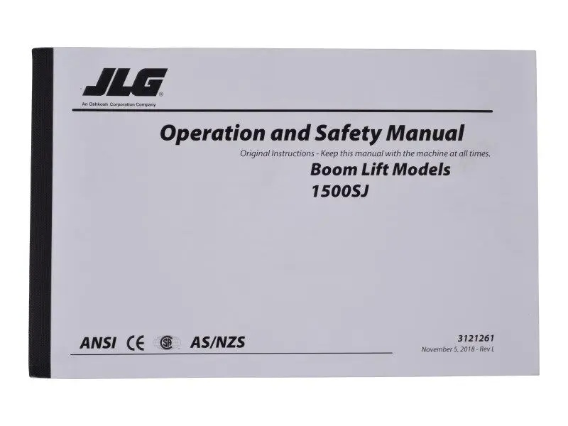 JLG Part # 3121261 | MNL,1500SJ GBL OPERATOR/SAFETY, EA