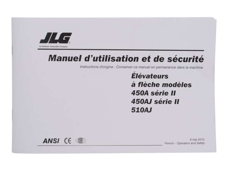 JLG Part # 3122359 | 450ASII/510 GLOBAL OPER FRENCH, EA