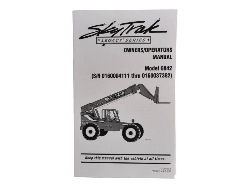 JLG Part # 3126022 | MANUAL,OWN/OPER 6042, EA